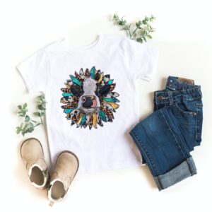T-shirt cow sunflower