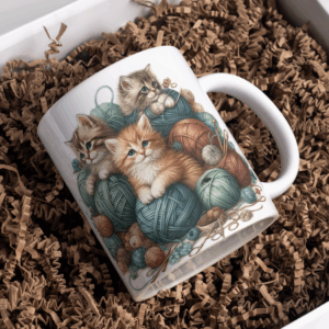 Beker 3 kittens bollen wol