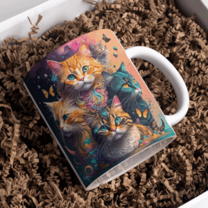 Beker 5 katten water color