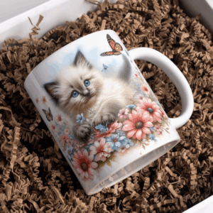 Beker angelwings heilige birmaan bloemen weide