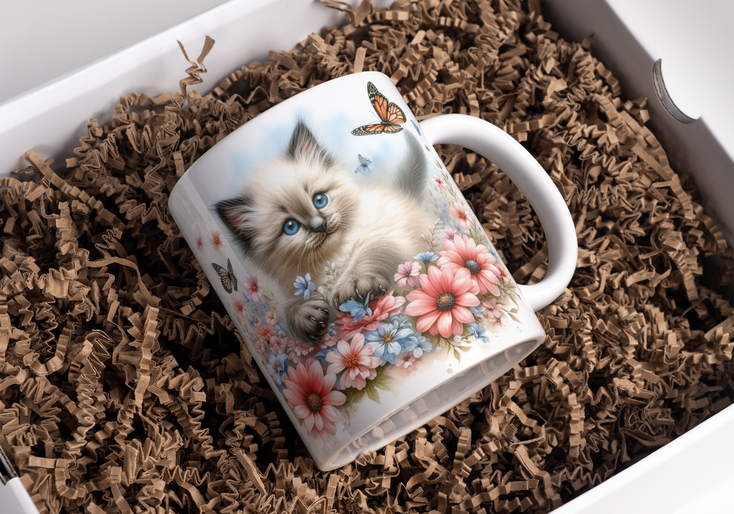 Beker angelwings heilige birmaan bloemen weide