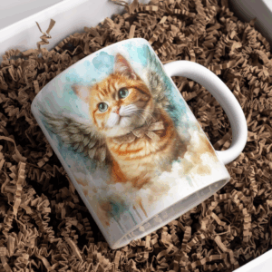 Beker angelwings kat rood