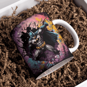 Beker batman door muur