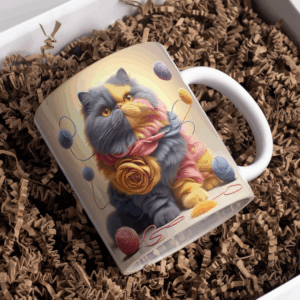 Beker brei kat gekleurd