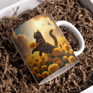 Beker lapjes kat gele weide