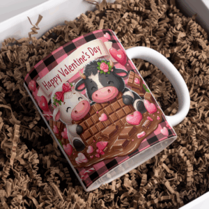 Beker valentijnsdag koe en schaap