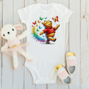 Romper pooh regenboog vlinder
