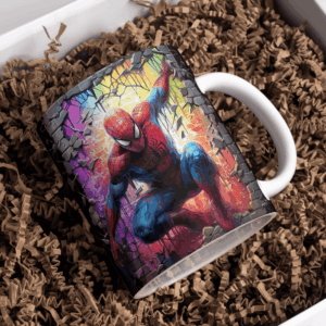 Beker spiderman regenboog