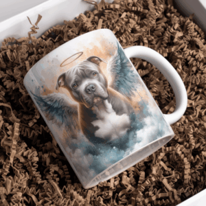 Beker angelwings pitbull grijs