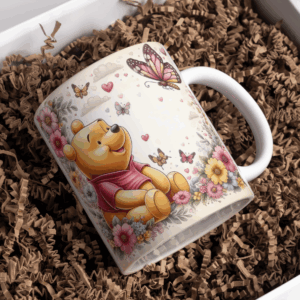 Beker winnie de pooh vlinder en bloem