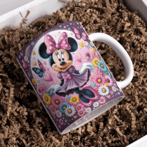 Beker minnie mouse roze paarse jurk