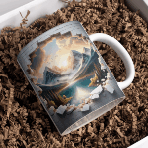 Beker muur met bergen