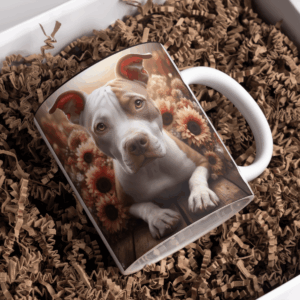 Beker pitbull licht bruin