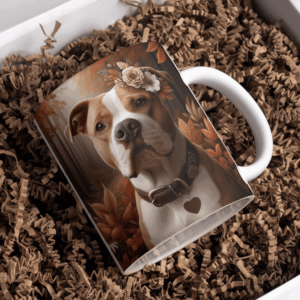 Beker pitbull donker bruin