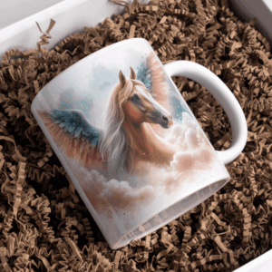 Beker angelwings paard rood bruin